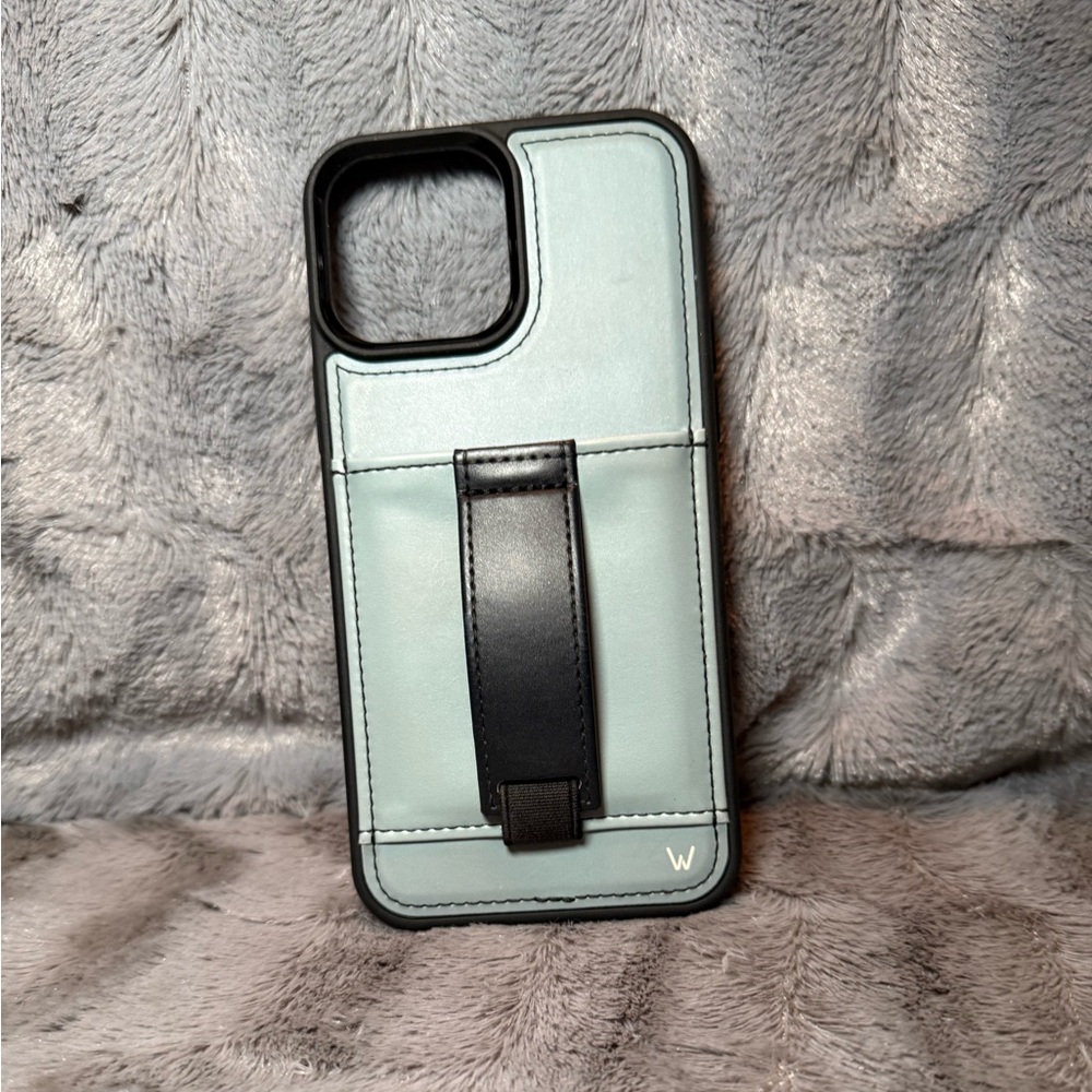 Walli iPhone 13 Pro Max Case - Black and Emery Blue